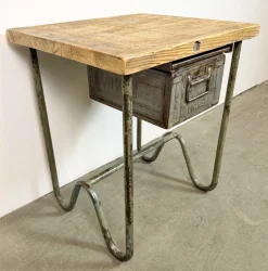 Graue industrielle Vintage Werkbank, 1960er