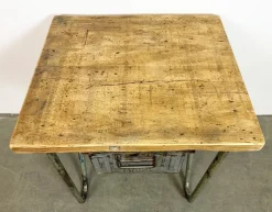 Graue industrielle Vintage Werkbank, 1960er