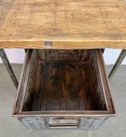 Graue industrielle Vintage Werkbank, 1960er