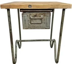 Graue industrielle Vintage Werkbank, 1960er