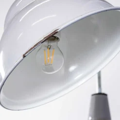 Grau emaillierte industrielle parabolische Lampen von Benjamin Crysteel, 1950er, 2er Set