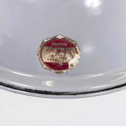 Grau emaillierte industrielle parabolische Lampen von Benjamin Crysteel, 1950er, 2er Set
