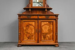 Gründerzeit Sideboard aus Nussholz mit Spiegelplatte, 1800er