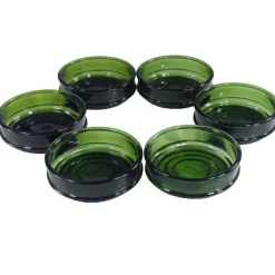 Grüne Glasschalen von Nissen, Dänemark, 1970er, 6er Set