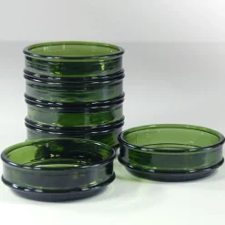 Grüne Glasschalen von Nissen, Dänemark, 1970er, 6er Set