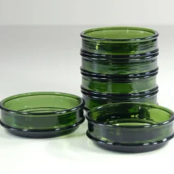 Grüne Glasschalen von Nissen, Dänemark, 1970er, 6er Set
