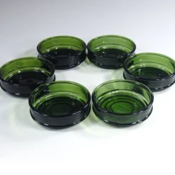 Grüne Glasschalen von Nissen, Dänemark, 1970er, 6er Set