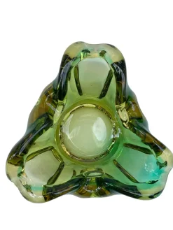 Grüne handgeformte Glasschale