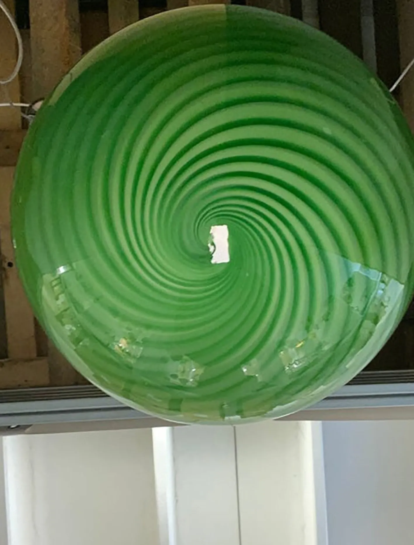 Grüne Hängelampe aus Muranoglas von Simoeng