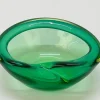 Grüne italienische Mid-Century Sommerso Schale aus Muranoglas von Flavio Poli, 1960er