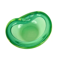 Grüne italienische Mid-Century Sommerso Schale aus Muranoglas von Flavio Poli, 1960er