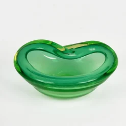 Grüne italienische Mid-Century Sommerso Schale aus Muranoglas von Flavio Poli, 1960er