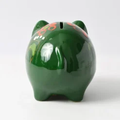 Grüne italienische Vintage Spardose mit Schwein von Sica / Sicart, 1970er