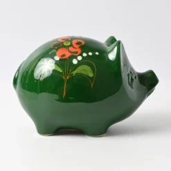 Grüne italienische Vintage Spardose mit Schwein von Sica / Sicart, 1970er