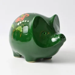 Grüne italienische Vintage Spardose mit Schwein von Sica / Sicart, 1970er