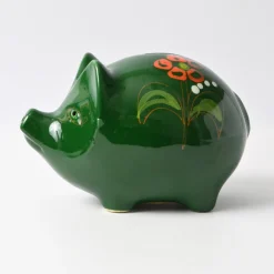Grüne italienische Vintage Spardose mit Schwein von Sica / Sicart, 1970er