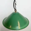 Grün emaillierte industrielle Fabriklampe, 1950er