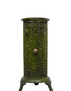 Grün emaillierter französischer Ofen aus Gusseisen, 19. Jh., 1890er
