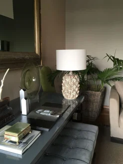 Grüne Mid-Century Tischlampen aus glasierter Keramik von Porta Romana, 2er Set
