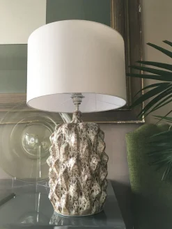 Grüne Mid-Century Tischlampen aus glasierter Keramik von Porta Romana, 2er Set