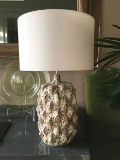 Grüne Mid-Century Tischlampen aus glasierter Keramik von Porta Romana, 2er Set