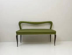 Grüne Polsterbank, 1940er