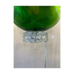 Grüner Kronleuchter aus Muranoglas mit durchsichtigen Rostrato Leuchten von Simoeng