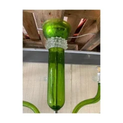 Grüner Kronleuchter aus Muranoglas mit durchsichtigen Rostrato Leuchten von Simoeng