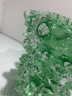 Grüne Rostrato Murano Glasvase von Simeng
