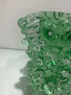 Grüne Rostrato Murano Glasvase von Simeng