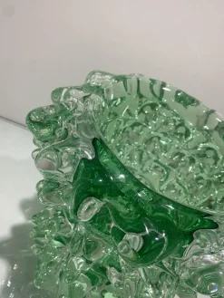 Grüne Rostrato Murano Glasvase von Simeng