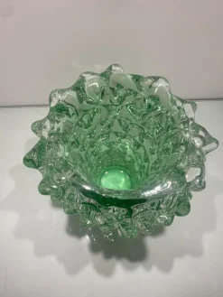 Grüne Rostrato Murano Glasvase von Simeng