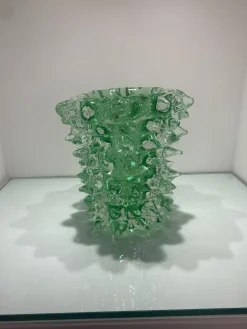 Grüne Rostrato Murano Glasvase von Simeng