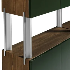 Grünes Flexor Bücherregal aus Holz & Metall von Gio Ponti