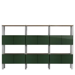 Grünes Flexor Bücherregal aus Holz & Metall von Gio Ponti