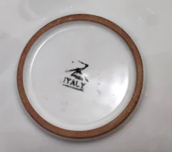Grüne Tee- oder Kaffeetassen aus Steingut mit Blumenmotiven von Zaccagnini, 1940er, 4er Set