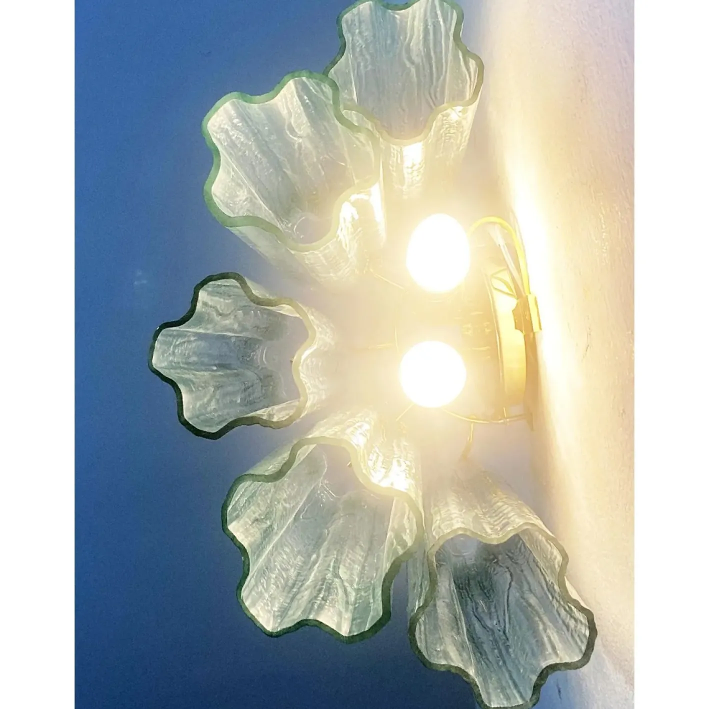 Grüne Tronchi Wandleuchten aus Muranoglas, 2er Set