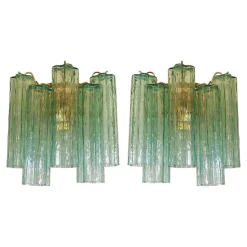 Grüne Tronchi Wandleuchten aus Muranoglas von Simoeng, 2