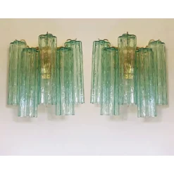Grüne Tronchi Wandleuchten aus Muranoglas von Simoeng, 2