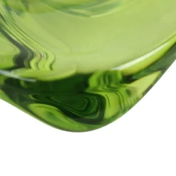 Grüne Vintage Schale aus Kristallglas von Val Saint Lambert, 1960er