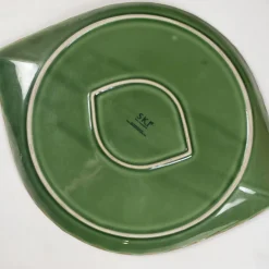 Grün glasierte Keramikschalen und unteres Tablett, 1960er, 8er Set