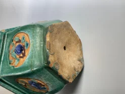 Grün glasierter Blumentopf aus Terrakotta, Frankreich, 1930er