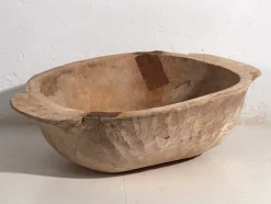 Große antike Holzschale, 1900
