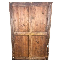 Große antike Museumsvitrine aus Metall mit gebogenem Glas, 1890er