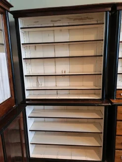 Große Apothekenvitrine aus Holz mit Schubladen, Anfang 1900, 4 . Set