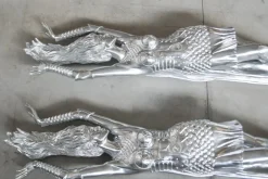 Große Art Deco Skulpturen aus Harz, 2er Set