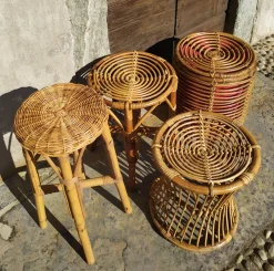 Große Bambuselemente, 1950er, 15 . Set