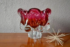 Große böhmische Glasschale, Josef Hospodka zugeschrieben für Chribska, 1960er
