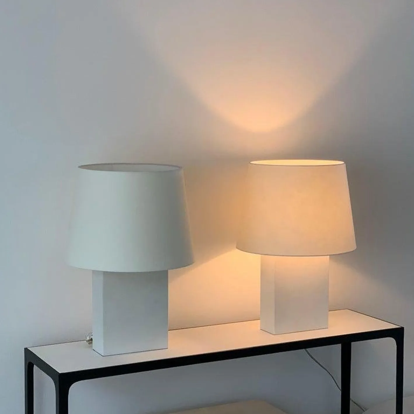 Große Bloc Pergament Lampen von Atelier Cabanel, 2er Set