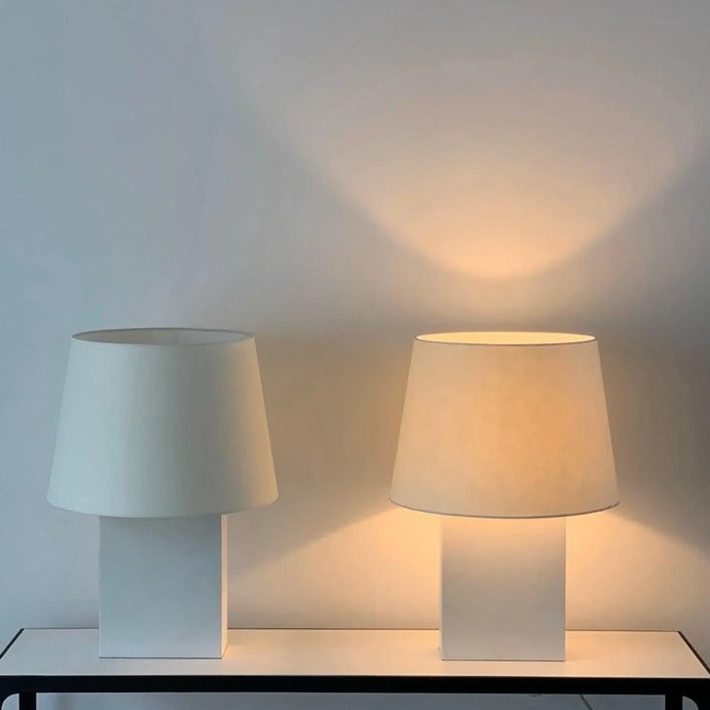 Große Bloc Pergament Lampen von Atelier Cabanel, 2er Set